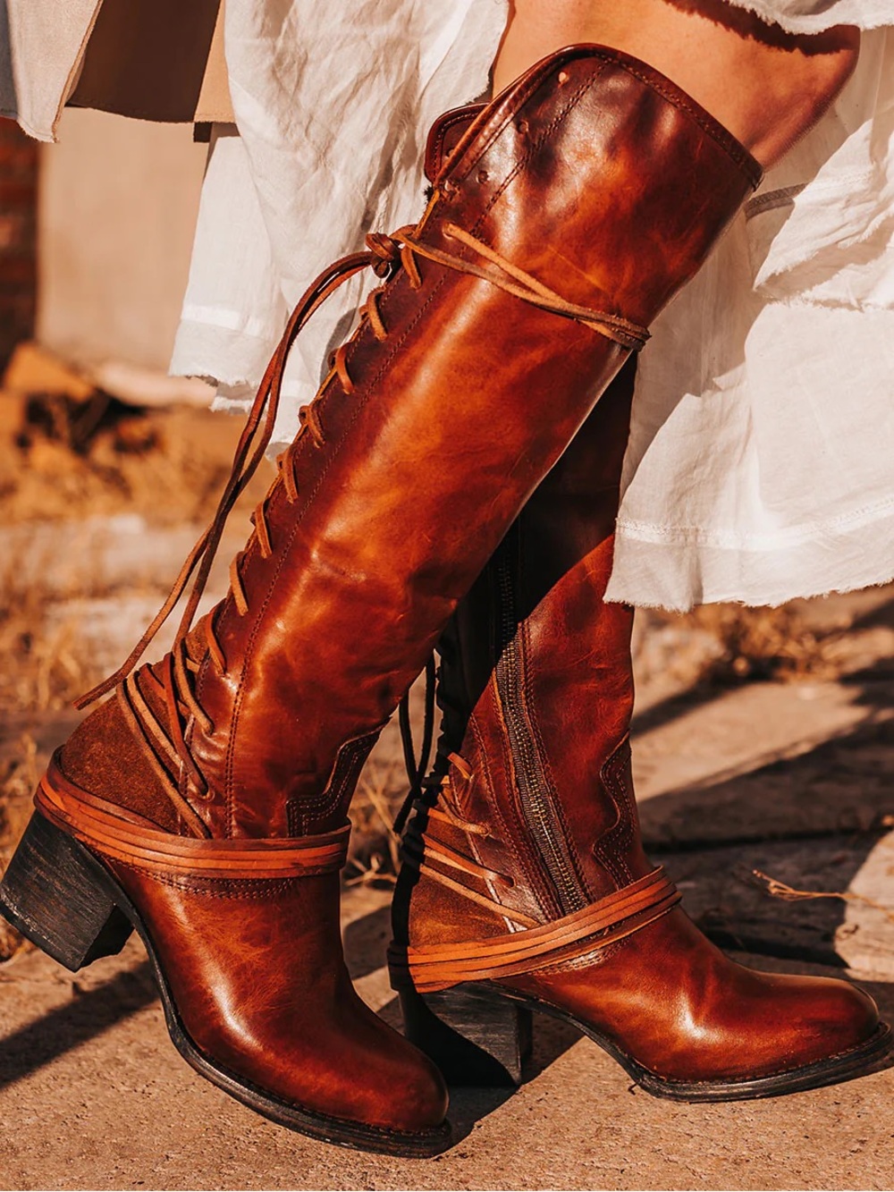 Freebird Coal cognac colored boots